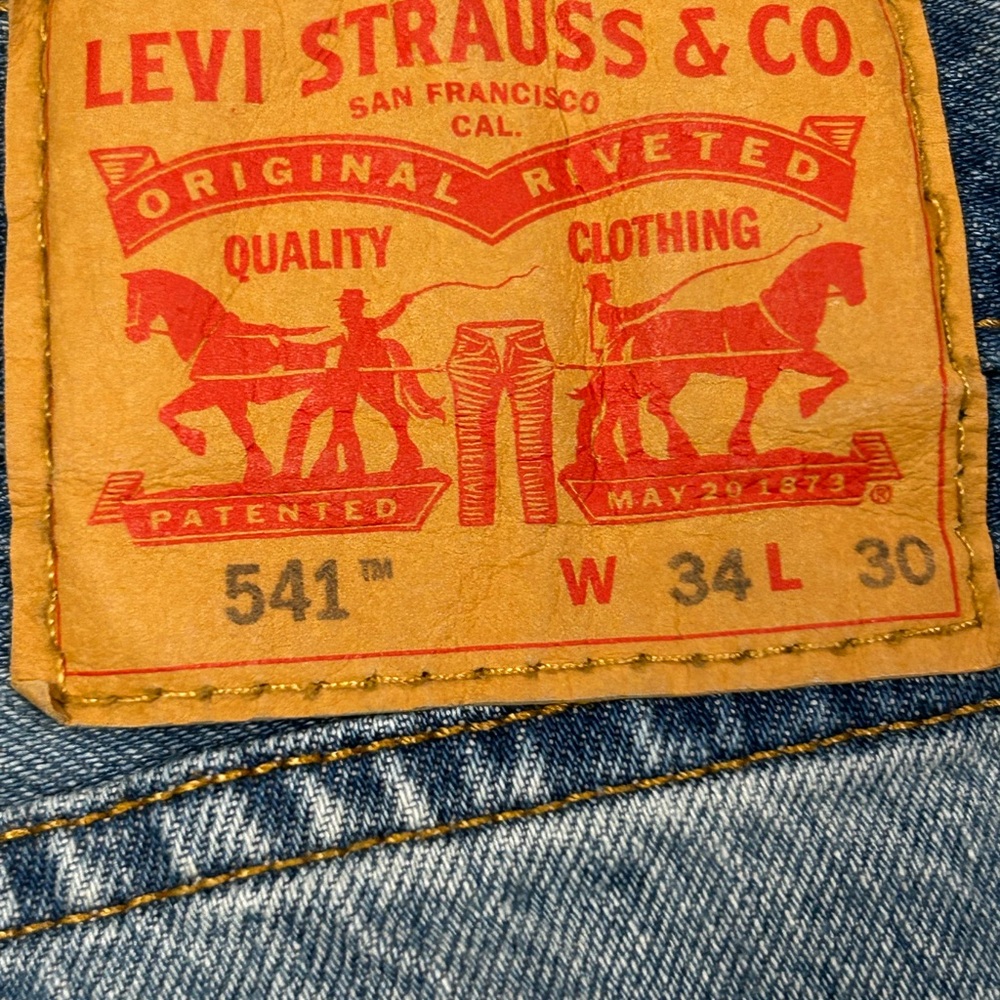 Levi’s 541 Relaxed Fit Men’s Blue Jeans 34x30 Denim Casual Straight - Picture 3 of 9